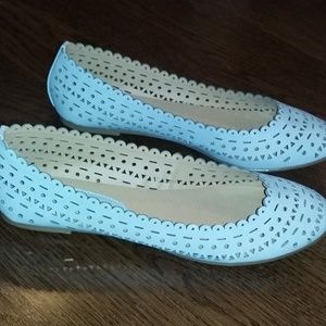 Madden Girl light blue ballet flats
